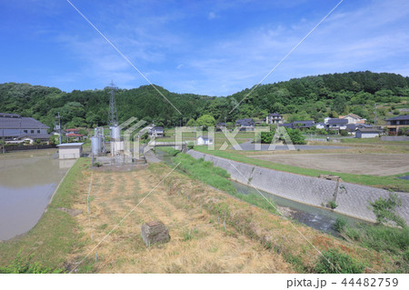 a View through tram window of the country side 44482759