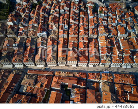 Old houses with red-orange roofs in Dubrovnik in Croatia Old houses with red-orange roofs in Dubrovnik in Croatia 44483665