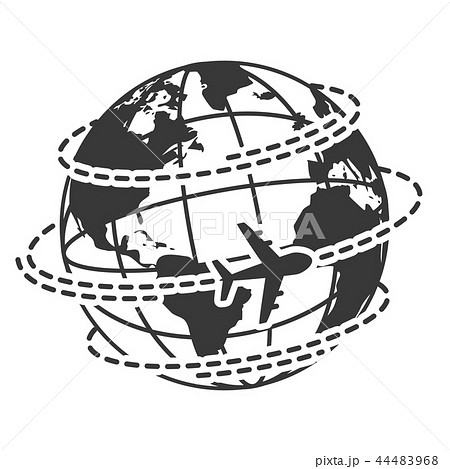 Travel icon with airplane fly around the world Travel icon with airplane fly around the world 44483968