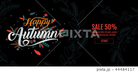 Autumn, Happy Thanksgiving typography 44484117