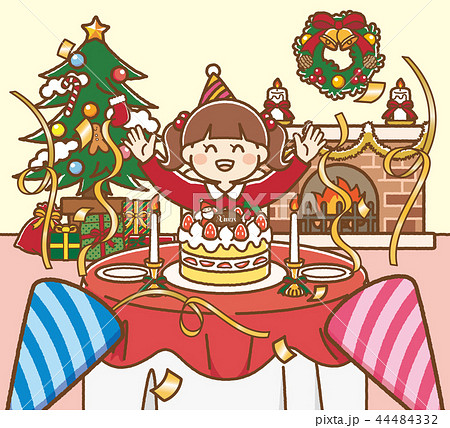 クリスマスパーティー 女の子のイラスト素材 44484332 Pixta