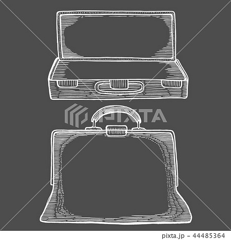 Open suitcase and carpet 44485364
