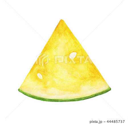 Watercolor yellow watermelon slice with seeds Watercolor yellow watermelon slice with seeds 44485737
