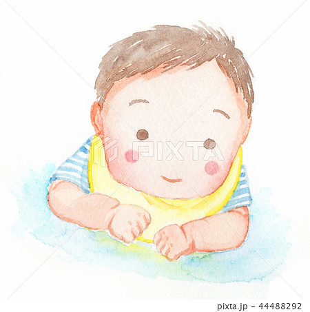 赤ちゃん ハイハイ 男の子のイラスト素材 4442