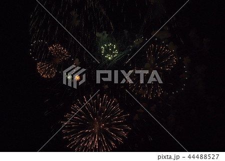 Colorful fireworks on the black sky background Colorful fireworks on the black sky background 44488527