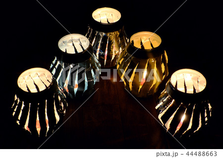 lantern with candle in night 44488663