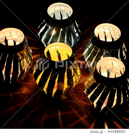 lantern with candle in night 44488665