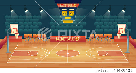 Vector Cartoon Background Of Empty Basketball のイラスト素材