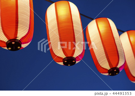 close up of red japanese paper laterns. close up of red japanese paper laterns. 44491353