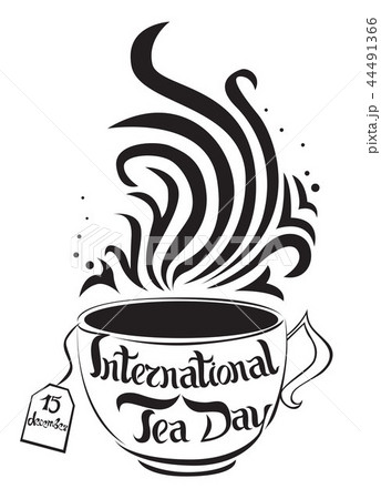International tea day. 15 Dec. Lettering. Vector illustration on white background. Isolated image 44491366