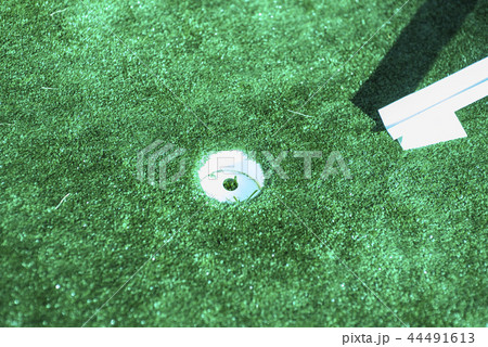 white golf course with green grass 44491613
