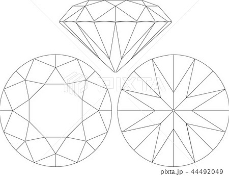 ダイヤモンド ブリリアントカットのイラスト素材