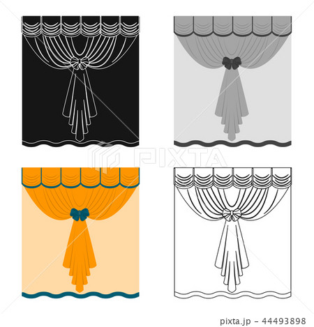 Curtains, single icon in cartoon style.Curtains, vector symbol stock illustration web. Curtains, single icon in cartoon style.Curtains, vector symbol stock illustration web. 44493898