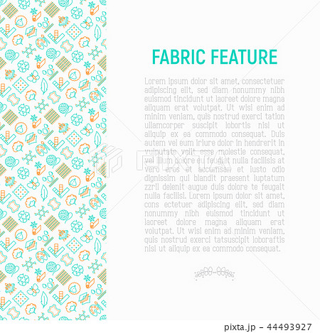Fabric feature concept with thin line icons Fabric feature concept with thin line icons 44493927