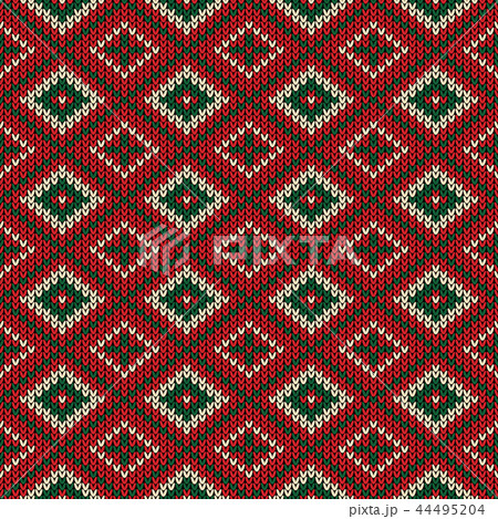 Christmas knitted pattern. Winter geometric. Christmas knitted pattern. Winter geometric. 44495204