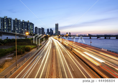 漢江鉄橋 夜景 軌跡 44496604