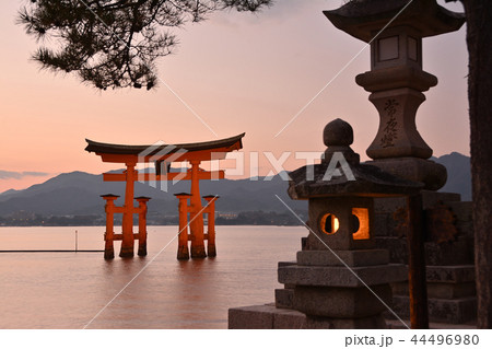 夕暮れの宮島 44496980