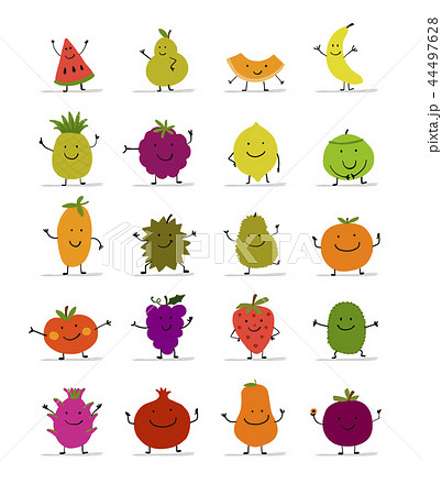 Funny fruits, character set for your design 44497628
