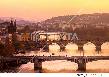 views of the city and the bridge over the Vltava views of the city and the bridge over the Vltava 44498426