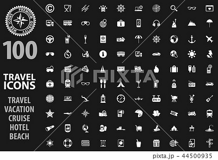 Travel icons Paper set 44500935