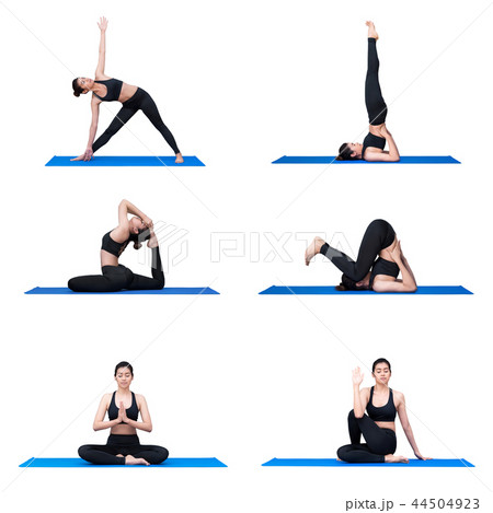 Young asian woman practice yoga pose exercise Young asian woman practice yoga pose exercise 44504923