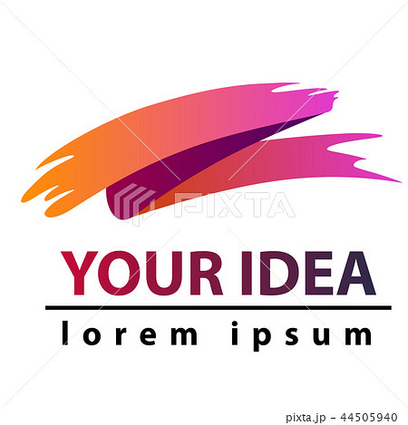 Color paint brush. Template idea. 44505940