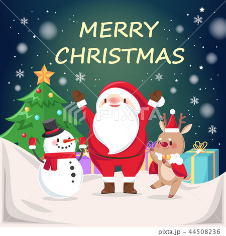 santa claus and reindeer 44508236