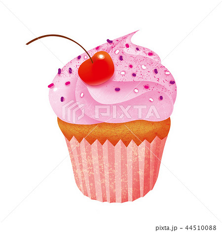 Cupcake with cherry isolated with on white background 44510088