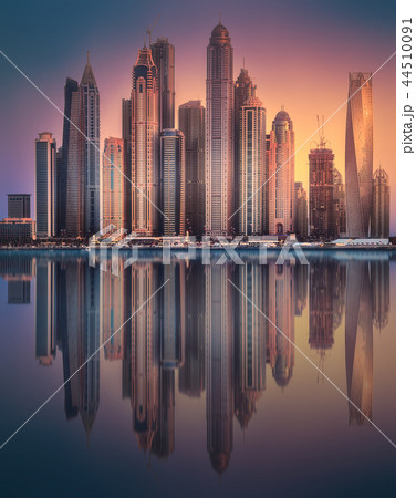 Dubai Marina bay view from Palm Jumeirah, UAE 44510091