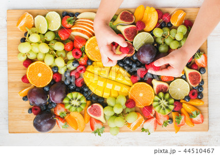 Raw fruits berries platter 44510467