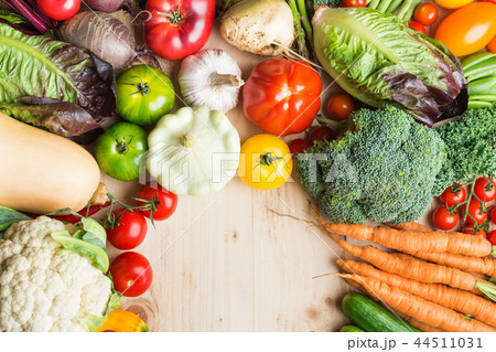 Summer vegetables on white table 44511031