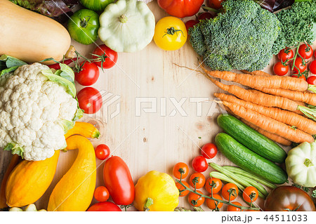 Summer vegetables on white table 44511033