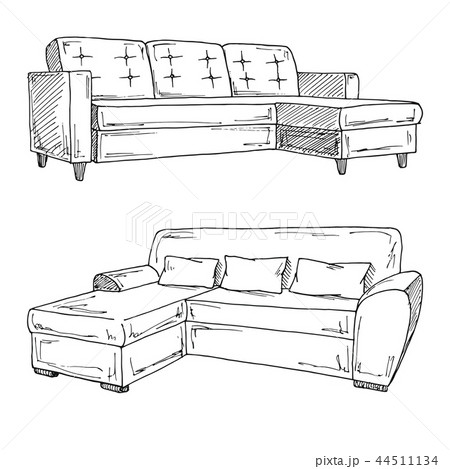 Set of sofas isolated on white background. - Stock Illustration [44511134]  - PIXTA