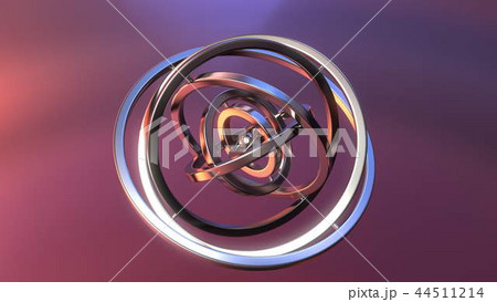 Gimbal made of polished metal. Balance or mechanism concepts. 3D rendering 44511214