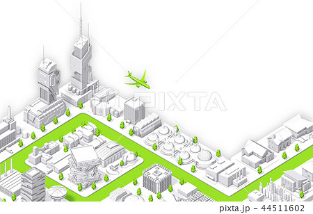 町並みアイソメトリック白_2 44511602