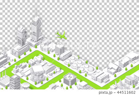 町並みアイソメトリック白_2 44511602