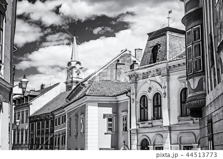 Historic buildings in Sopron, Hungary, colorless Historic buildings in Sopron, Hungary, colorless 44513773