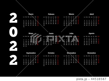 2022 year simple calendar in spanish 44516587