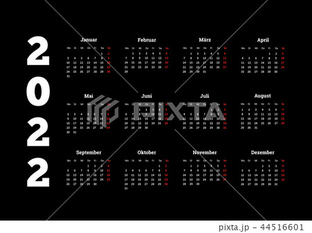 2022 year simple calendar on german 44516601