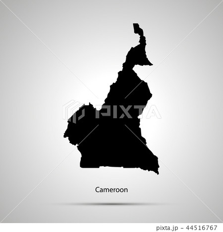 Cameroon country map, simple black silhouette Cameroon country map, simple black silhouette 44516767