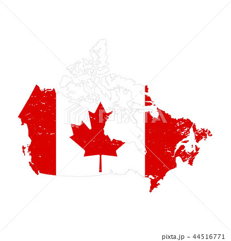 Canada country silhouette with flag