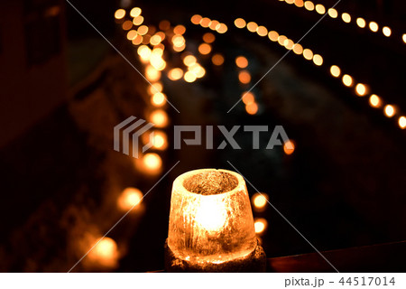 幻想的な冬のキャンドル 氷雪の灯祭り 木曽福島宿の橋の上から2 幻想的な冬のキャンドル 氷雪の灯祭り 木曽福島宿の橋の上から2 44517014