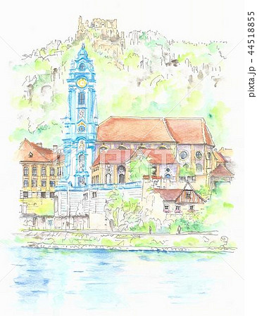 バッハウ渓谷のイラスト素材