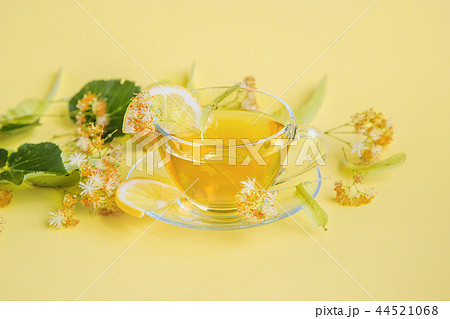 Linden inflorescences, herbal tea, view from high Linden inflorescences, herbal tea, view from high 44521068