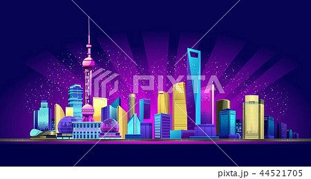 Shanghai Neon City 44521705