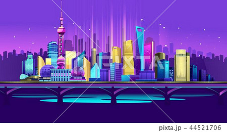 Shanghai Neon City 44521706
