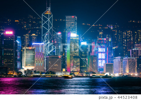 香港 夜景 の写真素材