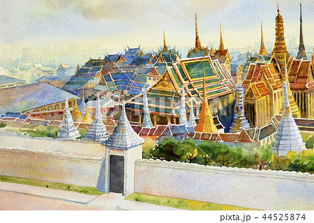 Royal grand palace and Wat phra keaw in Thailand. Royal grand palace and Wat phra keaw in Thailand. 44525874