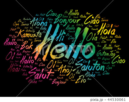 Hello word cloud in different languages 44530061