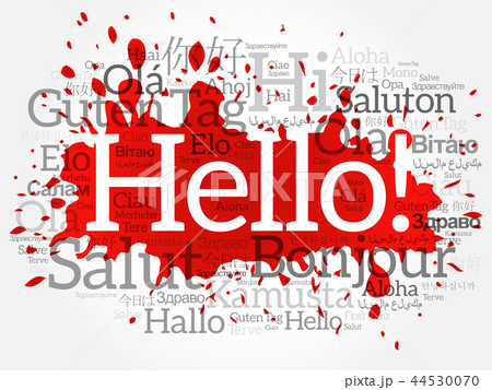 Hello word cloud in different languages 44530070